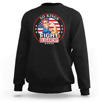 No Kings Fight Oligarchy Sweatshirt Woman's Girl Vintage America Flag - Wonder Print Shop