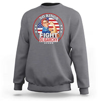 No Kings Fight Oligarchy Sweatshirt Woman's Girl Vintage America Flag - Wonder Print Shop
