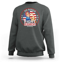 No Kings Fight Oligarchy Sweatshirt Woman's Girl Vintage America Flag - Wonder Print Shop