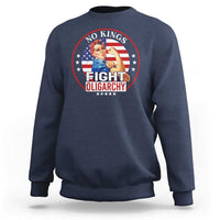 No Kings Fight Oligarchy Sweatshirt Woman's Girl Vintage America Flag - Wonder Print Shop