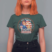 No Kings Fight Oligarchy T Shirt For Women Woman's Girl Vintage America Flag - Wonder Print Shop