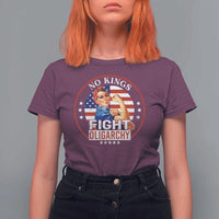 No Kings Fight Oligarchy T Shirt For Women Woman's Girl Vintage America Flag - Wonder Print Shop