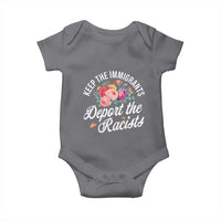 Funny Keep The Immigrants Deport The Racists Baby Onesie Floral Butterfly - Wonder Print Shop
