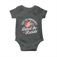 Funny Keep The Immigrants Deport The Racists Baby Onesie Floral Butterfly - Wonder Print Shop