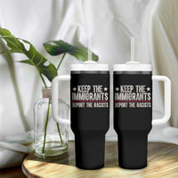 Keep The Immigrants Deport The Racists Tumbler With Handle Vintage Star - Wonder Print Shop