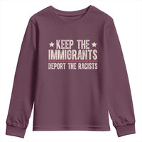 Keep The Immigrants Deport The Racists Youth Sweatshirt Vintage Star - Wonder Print Shop