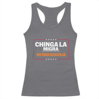 Funny Chinga La Migra No Mas Naranja Racerback Tank Top Star Stripes - Wonder Print Shop
