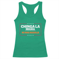 Funny Chinga La Migra No Mas Naranja Racerback Tank Top Star Stripes - Wonder Print Shop