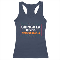 Funny Chinga La Migra No Mas Naranja Racerback Tank Top Star Stripes - Wonder Print Shop