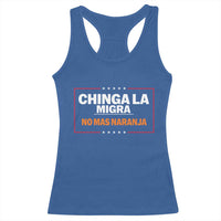 Funny Chinga La Migra No Mas Naranja Racerback Tank Top Star Stripes - Wonder Print Shop