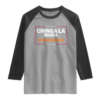 Funny Chinga La Migra No Mas Naranja Raglan Shirt Star Stripes - Wonder Print Shop