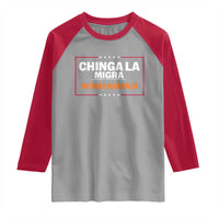 Funny Chinga La Migra No Mas Naranja Raglan Shirt Star Stripes - Wonder Print Shop