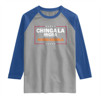 Funny Chinga La Migra No Mas Naranja Raglan Shirt Star Stripes - Wonder Print Shop
