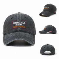 Funny Chinga La Migra No Mas Naranja Washed Cotton Baseball Cap Star Stripes