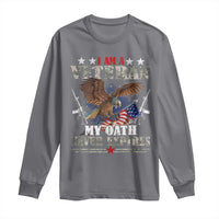 I Am A Veteran My Oath Never Expires Long Sleeve Shirt Veteran Day Eagle American Flag - Wonder Print Shop