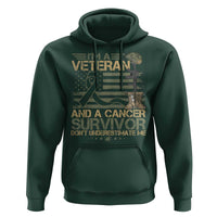 I Am A Veteran And A Cancer Survivor Don't Underestimate Me Hoodie Vintage Camo American Flag - Wonder Print Shop