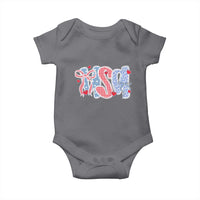 Funny USA Patriotic 4th of July Coquette Bow Baby Onesie - Wonder Print Shop