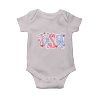 Funny USA Patriotic 4th of July Coquette Bow Baby Onesie - Wonder Print Shop