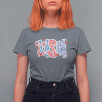 Funny USA Patriotic 4th of July Coquette Bow T Shirt For Women - Wonder Print Shop