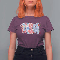 Funny USA Patriotic 4th of July Coquette Bow T Shirt For Women - Wonder Print Shop