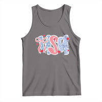 Funny USA Patriotic 4th of July Coquette Bow Tank Top - Wonder Print Shop