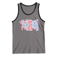 Funny USA Patriotic 4th of July Coquette Bow Tank Top - Wonder Print Shop