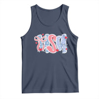 Funny USA Patriotic 4th of July Coquette Bow Tank Top - Wonder Print Shop