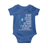 O Say Does That Star Spangled Banner Baby Onesie Patriotic American National Anthem Statue of Liberty - Wonder Print Shop
