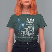 O Say Does That Star Spangled Banner T Shirt For Women Patriotic American National Anthem Statue of Liberty - Wonder Print Shop