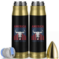 Funny 4th Of July Western Bullet Tumbler America EST 1776 Long Horn Skull - Wonder Print Shop