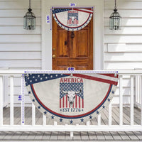 Funny 4th Of July Western Patriotic Fan Flag America EST 1776 Long Horn Skull