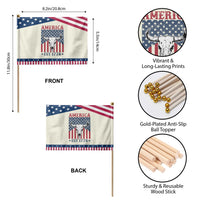 Funny 4th Of July Western Patriotic Handheld Flag America EST 1776 Long Horn Skull