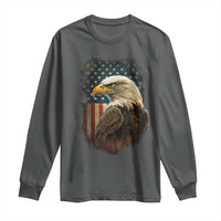 Funny American Flag Bald Eagle Patriotic 4th of July Long Sleeve Shirt - Wonder Print Shop