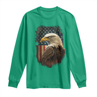 Funny American Flag Bald Eagle Patriotic 4th of July Long Sleeve Shirt - Wonder Print Shop
