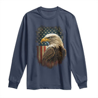 Funny American Flag Bald Eagle Patriotic 4th of July Long Sleeve Shirt - Wonder Print Shop
