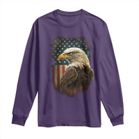 Funny American Flag Bald Eagle Patriotic 4th of July Long Sleeve Shirt - Wonder Print Shop