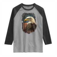 Funny American Flag Bald Eagle Patriotic 4th of July Raglan Shirt - Wonder Print Shop