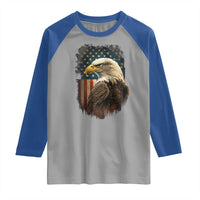 Funny American Flag Bald Eagle Patriotic 4th of July Raglan Shirt - Wonder Print Shop