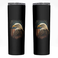 Funny American Flag Bald Eagle Patriotic 4th of July Skinny Tumbler - Wonder Print Shop
