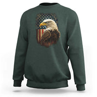 Funny American Flag Bald Eagle Patriotic 4th of July Sweatshirt - Wonder Print Shop