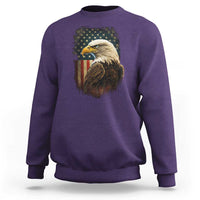 Funny American Flag Bald Eagle Patriotic 4th of July Sweatshirt - Wonder Print Shop