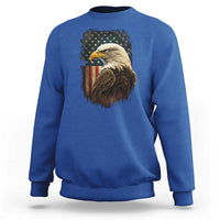 Funny American Flag Bald Eagle Patriotic 4th of July Sweatshirt - Wonder Print Shop