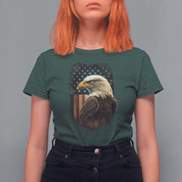 Funny American Flag Bald Eagle Patriotic 4th of July T Shirt For Women - Wonder Print Shop