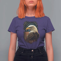 Funny American Flag Bald Eagle Patriotic 4th of July T Shirt For Women - Wonder Print Shop