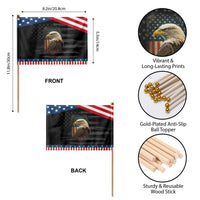 Funny American Flag Bald Eagle Patriotic 4th of July Patriotic Handheld Flag