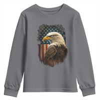 Funny American Flag Bald Eagle Patriotic 4th of July Youth Sweatshirt - Wonder Print Shop