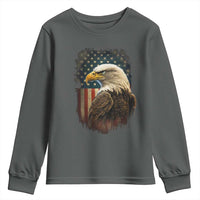 Funny American Flag Bald Eagle Patriotic 4th of July Youth Sweatshirt - Wonder Print Shop