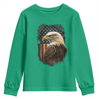 Funny American Flag Bald Eagle Patriotic 4th of July Youth Sweatshirt - Wonder Print Shop