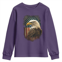 Funny American Flag Bald Eagle Patriotic 4th of July Youth Sweatshirt - Wonder Print Shop