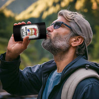 Funny 4th Of July Red White And Blonde 4 in 1 Can Cooler Tumbler Messy Bun Girl American Flag Sunglasses - Wonder Print Shop